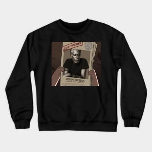 anthony bourdain-animation in the newspaper Crewneck Sweatshirt